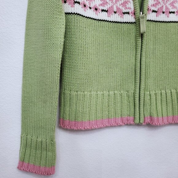 Vintage Heirloom Fair Isle Full Zip Nordic Y2K 90's Cardigan Sweater Size Small - Picture 3 of 15